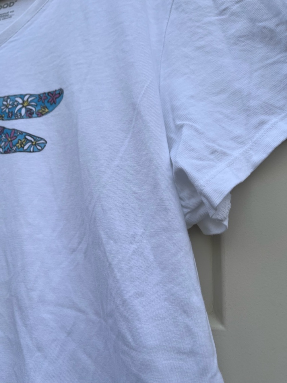 Life Is Good White Tee with Wildflower Dragonfly - Picture 6 of 7